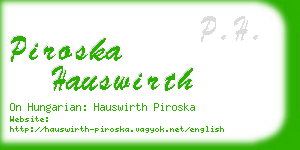 piroska hauswirth business card
